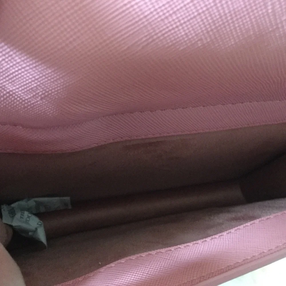 Two Sided Pink Faux Saffiano Crossbody Satchel